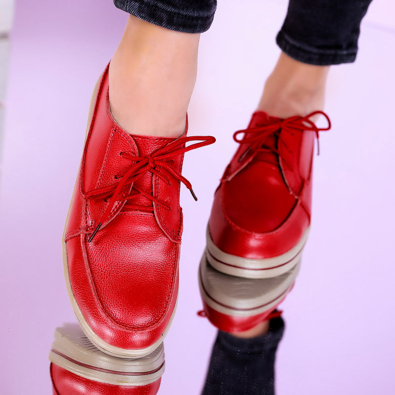 Pantofi dama cu platforma Oksana - Red