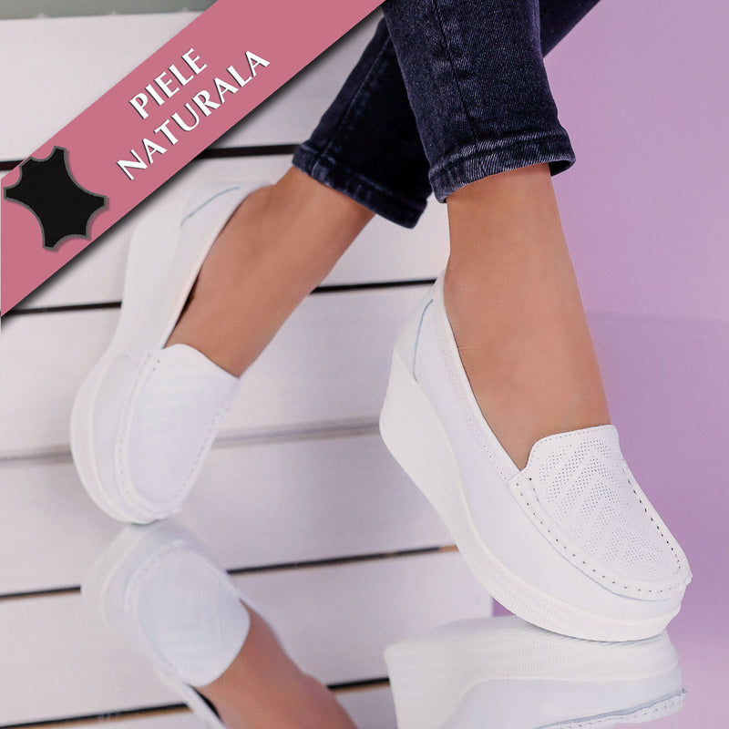 Pantofi cu platforma Aurelia - White