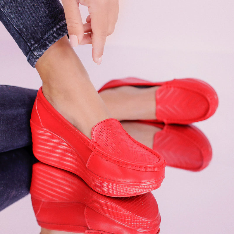 Pantofi cu platforma Aurelia - Red