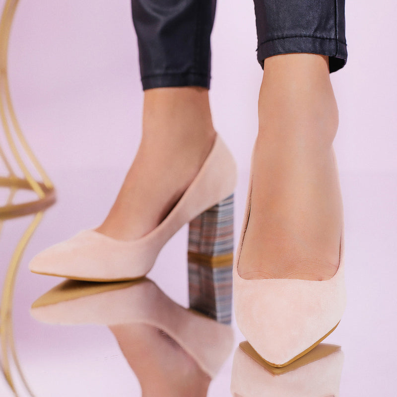 Pantofi cu toc Angelique - Pink