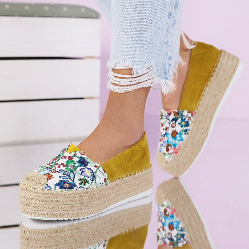 Espadrile dama cu platforma Francy - Yellow