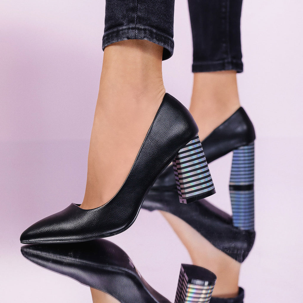 Pantofi dama cu toc Mirian - Black