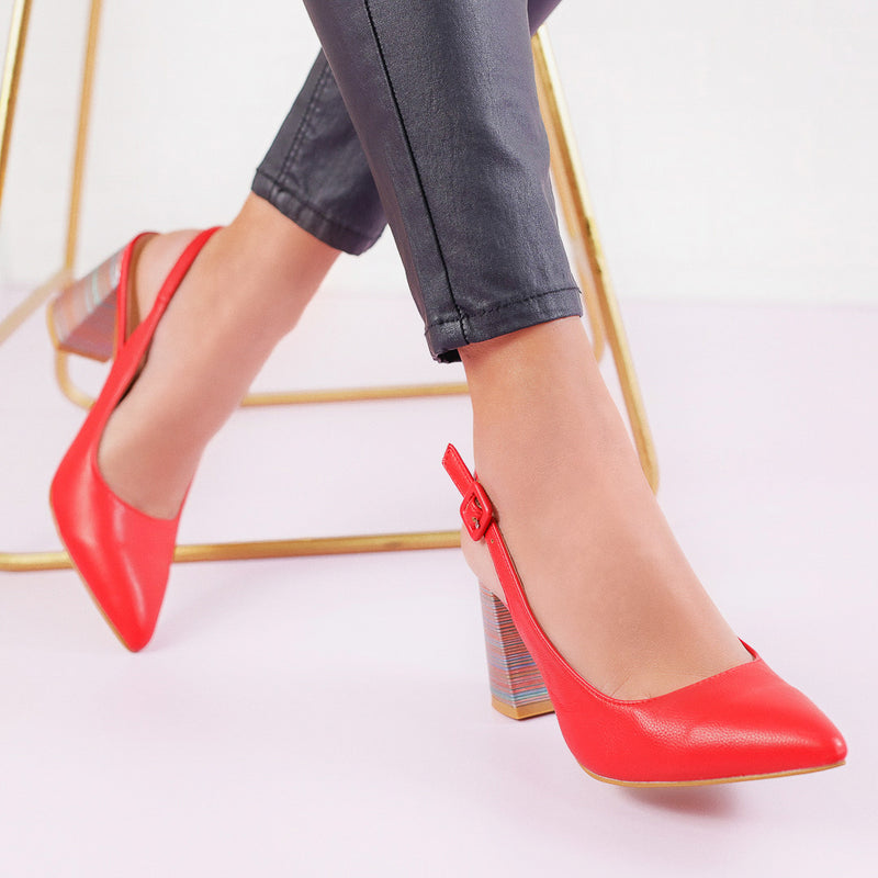 Pantofi dama cu toc Milana - Red