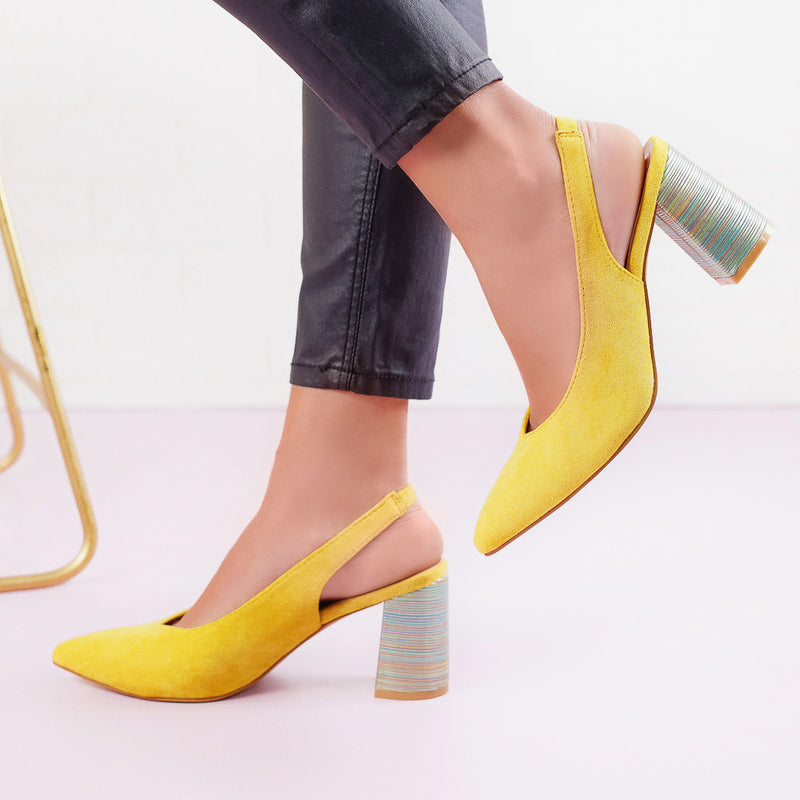 Pantofi cu toc Jessie - Yellow