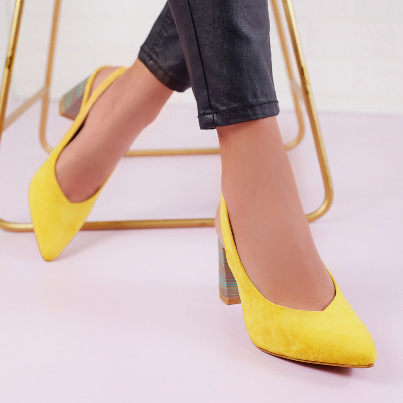 Pantofi cu toc Jessie - Yellow