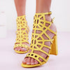 Sandale dama cu toc Elisa - Yellow