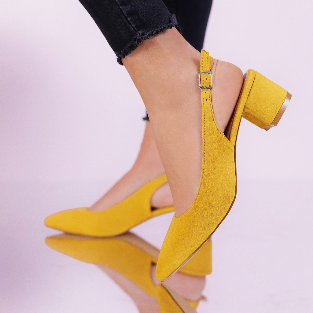 Pantofi dama cu toc Aluna - Yellow