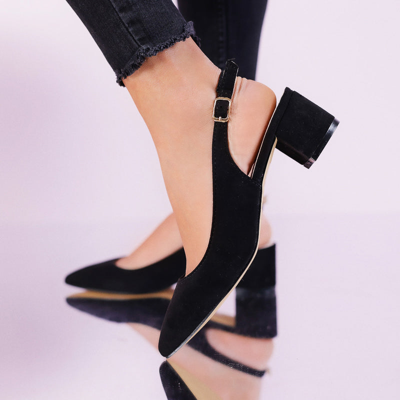 Pantofi dama cu toc Aluna - Black