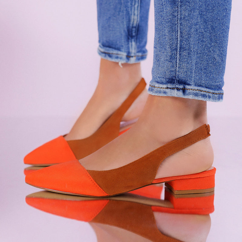 Pantofi dama cu toc Boyana - Orange