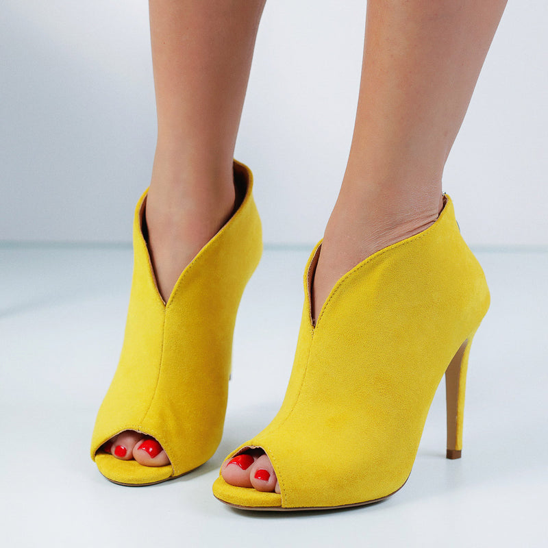 Sandale dama cu toc Jolie - Yellow
