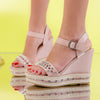 Sandale dama cu platforma Misi roz