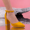 Pantofi dama cu toc Angelina - Yellow