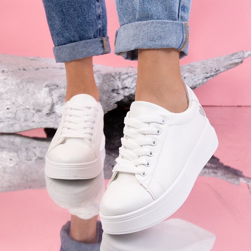Pantofi sport Sanya - White/Silver