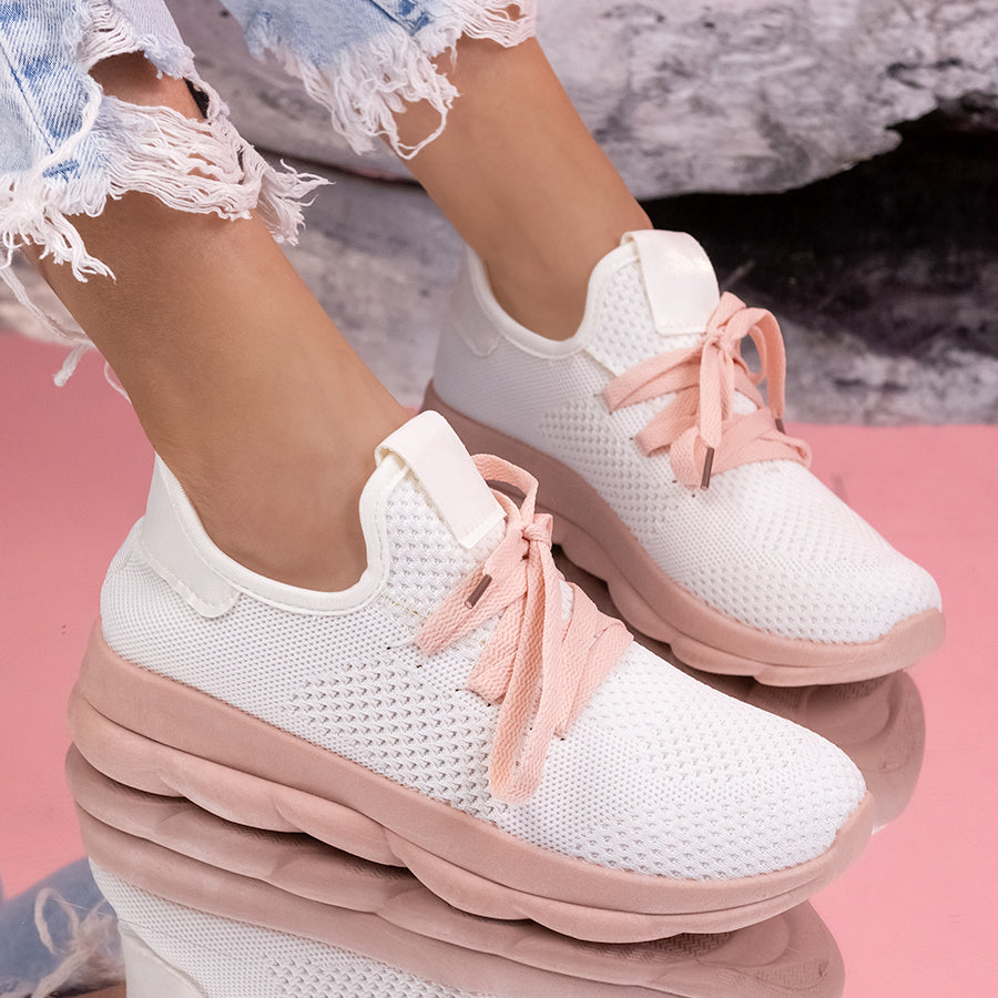 Pantofi sport Yvone - White/Pink