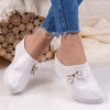 Papuci dama cu platforma Salmina - White