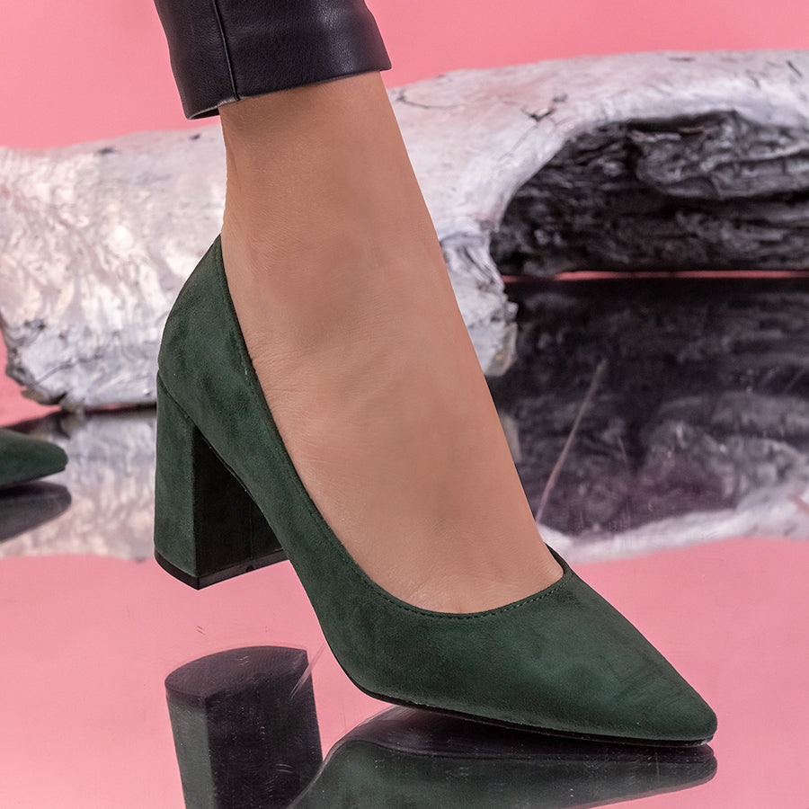 Pantofi dama cu toc Alona - Green
