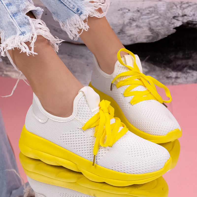 Pantofi sport Yvone - White/Yellow