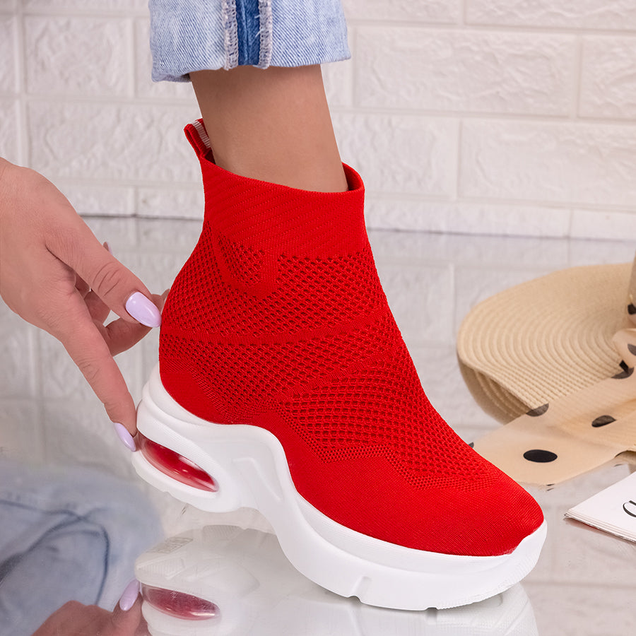 Pantofi sport cu platforma Melani - Red