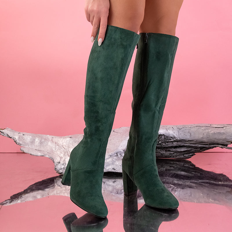 Cizme dama cu toc Fiora - Green