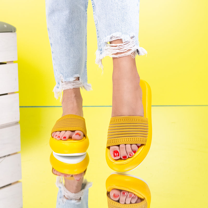 Papuci dama Susan - Yellow
