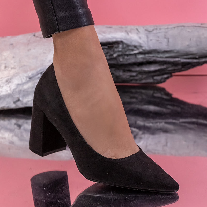Pantofi dama cu toc Alona - Black