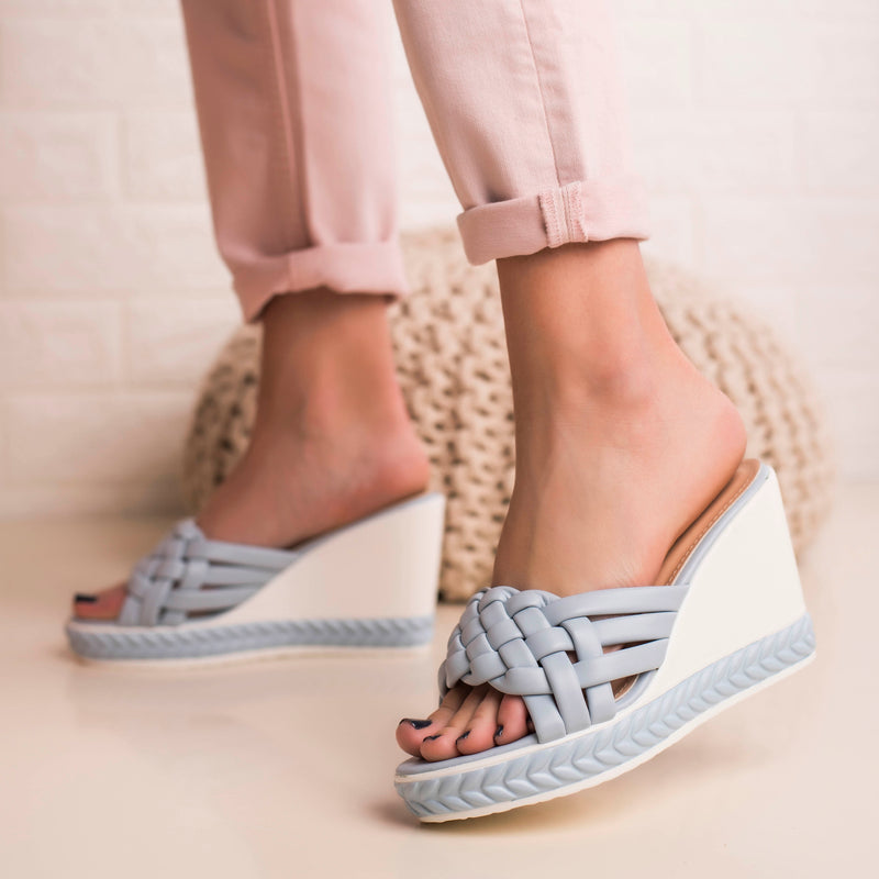 Papuci dama cu platforma Stelia - Blue
