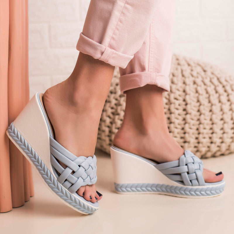 Papuci dama cu platforma Stelia - Blue