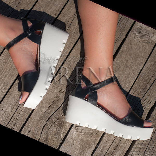 Sandale dama cu platforma Hamby negre