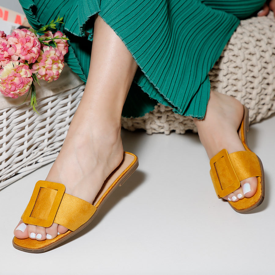 Papuci dama Evina - Yellow