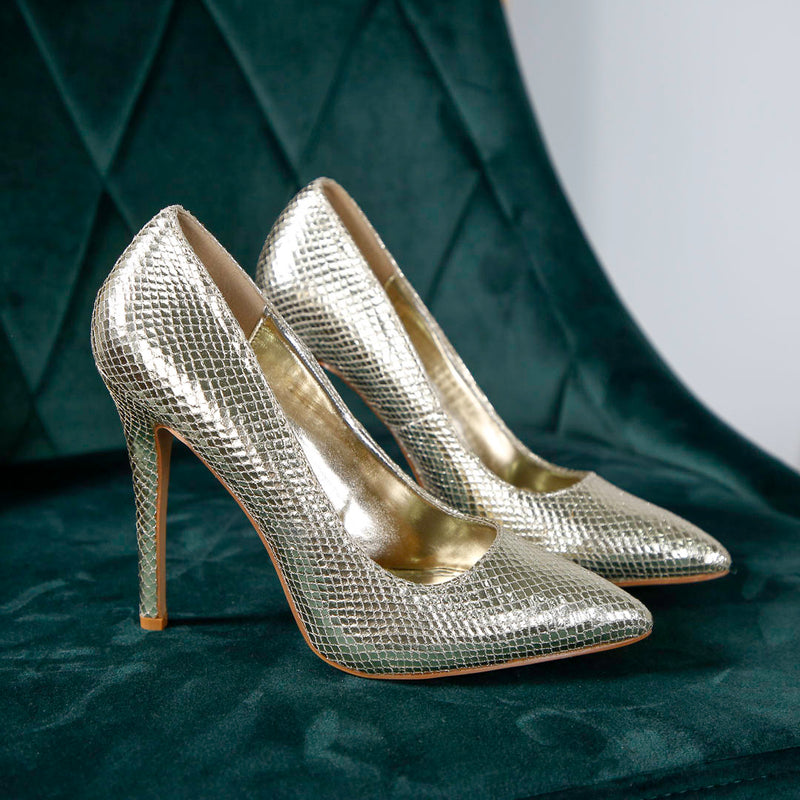 Pantofi dama cu toc Augusto - Gold