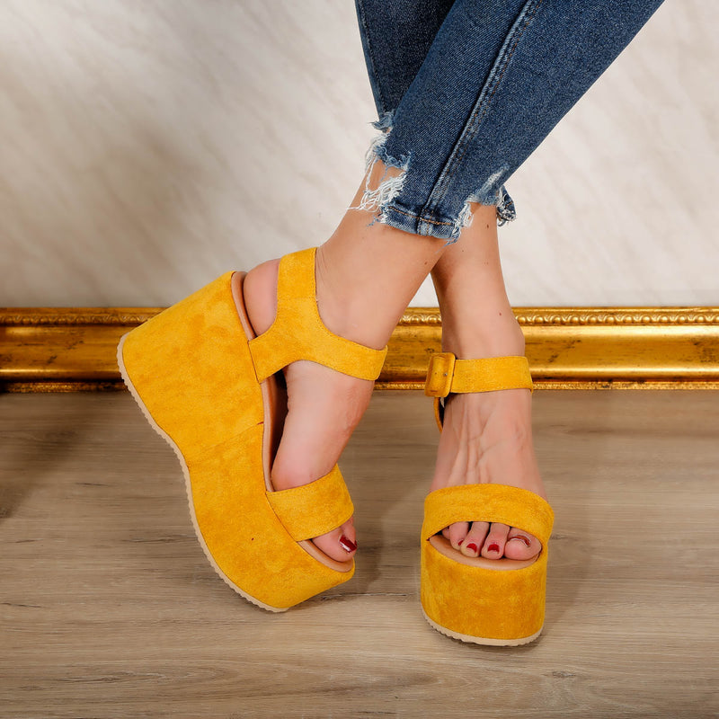 Sandale dama cu platforma Charlotte - Yellow