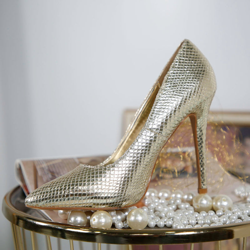 Pantofi dama cu toc Augusto - Gold