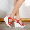 Sandale dama cu platforma Camelia - Red