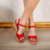 Sandale dama cu platforma Terry - Red