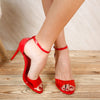Sandale dama cu toc Delana - Red