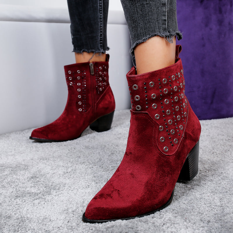 Botine dama Gina - Bordo