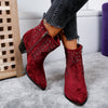 Botine dama Gina - Bordo