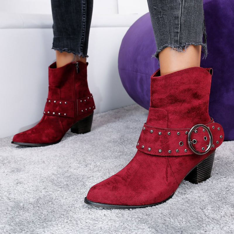 Botine dama Nicoleta - Bordo