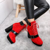 Botine dama cu toc Brianna - Red