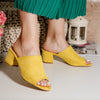 Papuci dama cu toc Dorea - Yellow