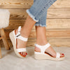Sandale dama cu platforma Rena - White