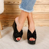 Papuci dama cu platforma Mirela - Black
