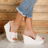 Papuci dama cu platforma Tereza - White