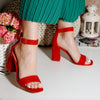 Sandale cu toc Galya - Red
