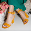 Sandale cu toc Galya - Yellow