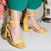 Sandale dama cu toc Salina - Yellow