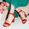 Sandale dama cu toc Salina - Red