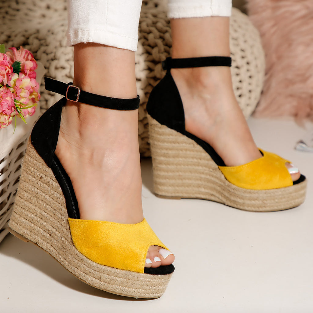 Sandale dama cu platforma Mireya - Yellow
