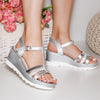 Sandale dama cu platforma Anette - Silver