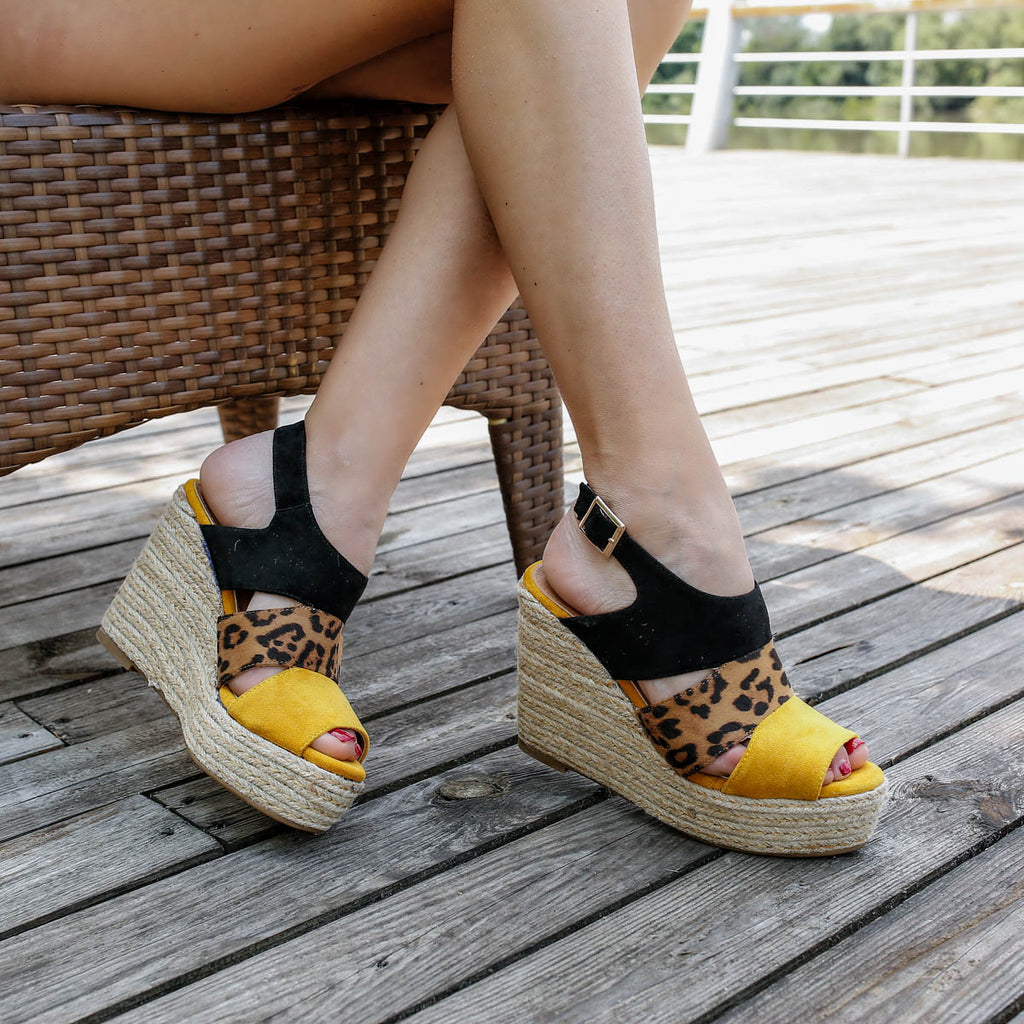 Sandale dama cu platforma Allena - Yellow